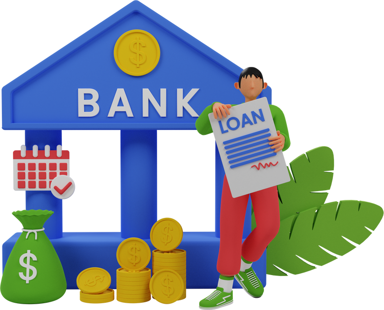 bank loan concept. 3d illustration